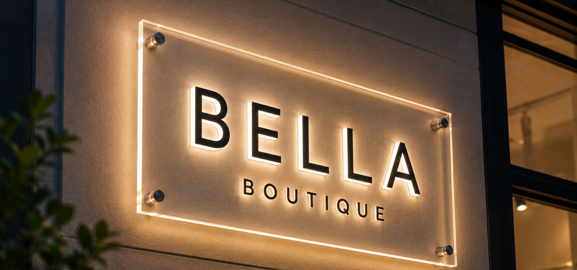 Acrylic sheets used for retail display cases, shop front signage, shelving and protective screens in a modern retail store.